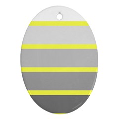 Molly Gender Line Flag Yellow Grey Oval Ornament (two Sides) by Mariart