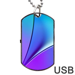 Line Blue Light Space Purple Dog Tag Usb Flash (one Side) by Mariart