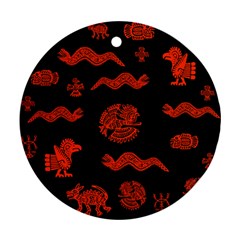 Aztecs Pattern Round Ornament (two Sides) by ValentinaDesign