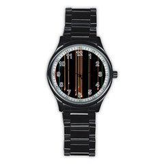 Fallen Christmas Lights And Light Trails Stainless Steel Round Watch by Mariart