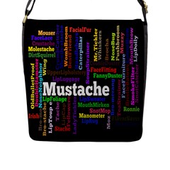 Mustache Flap Messenger Bag (l)  by Mariart