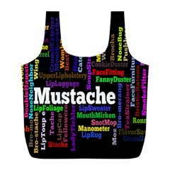 Mustache Full Print Recycle Bags (l)  by Mariart