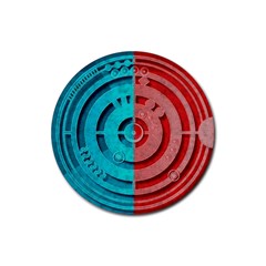 Vector Watch Texture Red Blue Rubber Coaster (round)  by Nexatart