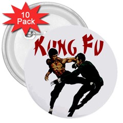 Kung Fu  3  Buttons (10 Pack)  by Valentinaart