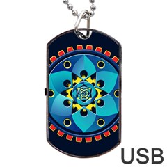 Abstract Mechanical Object Dog Tag Usb Flash (two Sides) by linceazul
