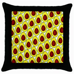 Avocados Seeds Yellow Brown Greeen Throw Pillow Case (black) by Mariart