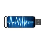 Heart Monitoring Rate Line Waves Wave Chevron Blue Portable USB Flash (One Side) Front