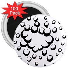 Splash Bubble Black White Polka Circle 3  Magnets (100 Pack) by Mariart