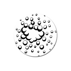 Splash Bubble Black White Polka Circle Magnet 3  (round) by Mariart