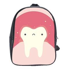 Sad Tooth Pink School Bags (xl)  by Mariart