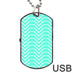 Seamless Pattern Of Curved Lines Create The Effect Of Depth The Optical Illusion Of White Wave Dog Tag Usb Flash (one Side) by Mariart