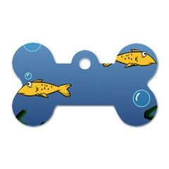 Water Bubbles Fish Seaworld Blue Dog Tag Bone (one Side) by Mariart