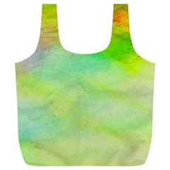 Abstract Yellow Green Oil Full Print Recycle Bags (l)  by BangZart