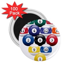 Racked Billiard Pool Balls 2 25  Magnets (100 Pack)  by BangZart