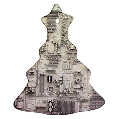 White Technology Circuit Board Electronic Computer Christmas Tree Ornament (two Sides) by BangZart
