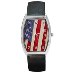Usa Flag Barrel Style Metal Watch by BangZart