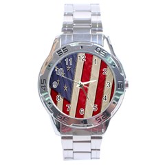 Usa Flag Stainless Steel Analogue Watch by BangZart