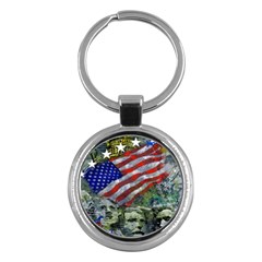 Usa United States Of America Images Independence Day Key Chains (round)  by BangZart