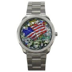 Usa United States Of America Images Independence Day Sport Metal Watch by BangZart