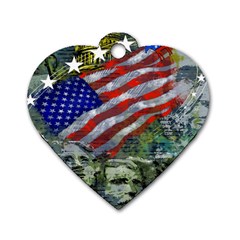 Usa United States Of America Images Independence Day Dog Tag Heart (one Side) by BangZart