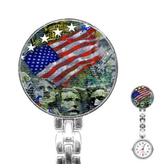 Usa United States Of America Images Independence Day Stainless Steel Nurses Watch by BangZart