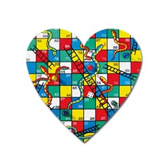 Snakes And Ladders Heart Magnet by BangZart