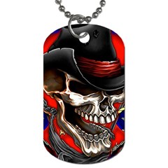 Confederate Flag Usa America United States Csa Civil War Rebel Dixie Military Poster Skull Dog Tag (two Sides) by BangZart