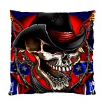Confederate Flag Usa America United States Csa Civil War Rebel Dixie Military Poster Skull Standard Cushion Case (One Side) Front