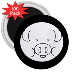 Pig Logo 3  Magnets (100 Pack) by BangZart