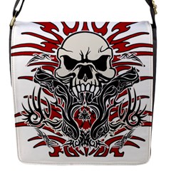 Skull Tribal Flap Messenger Bag (s) by Valentinaart