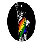 Pride Statue of Liberty  Oval Ornament (Two Sides) Front