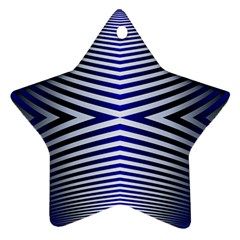 Blue Lines Iterative Art Wave Chevron Ornament (star) by Mariart