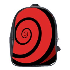 Double Spiral Thick Lines Black Red School Bag (xl) by Mariart