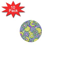 Donuts Pattern 1  Mini Buttons (10 Pack)  by ValentinaDesign