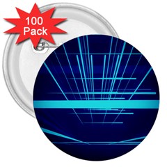 Grid Structure Blue Line 3  Buttons (100 Pack)  by Mariart