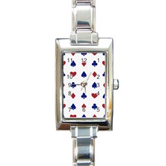 Playing Cards Hearts Diamonds Rectangle Italian Charm Watch by Mariart