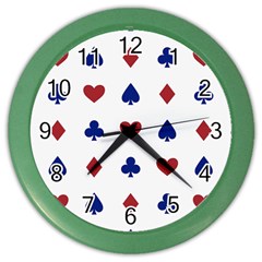 Playing Cards Hearts Diamonds Color Wall Clocks by Mariart