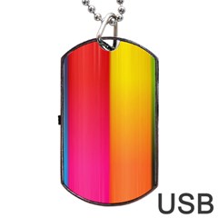 Rainbow Stripes Vertical Lines Colorful Blue Pink Orange Green Dog Tag Usb Flash (two Sides) by Mariart
