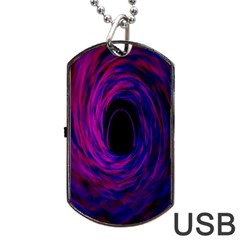 Black Hole Rainbow Blue Purple Dog Tag Usb Flash (two Sides) by Mariart