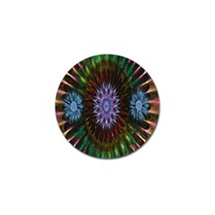 Flower Stigma Colorful Rainbow Animation Gold Space Golf Ball Marker by Mariart