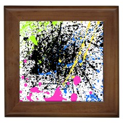 Spot Paint Pink Black Green Yellow Blue Sexy Framed Tiles by Mariart