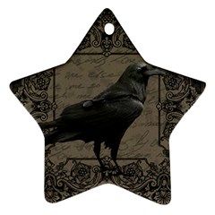 Vintage Halloween Raven Star Ornament (two Sides) by Valentinaart