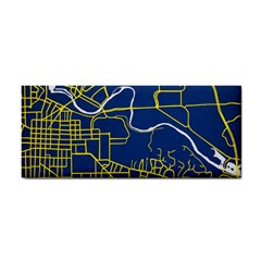 Map Art City Linbe Yellow Blue Cosmetic Storage Cases by Alisyart
