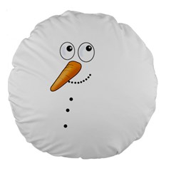 Cute Snowman Large 18  Premium Round Cushions by Valentinaart