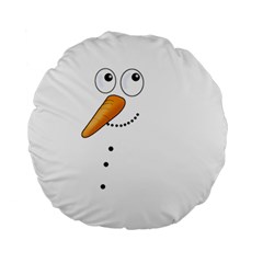 Cute Snowman Standard 15  Premium Round Cushions by Valentinaart