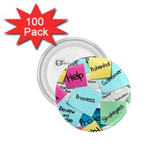 Stickies Post It List Business 1 75  Buttons (100 Pack)  by Celenk