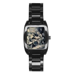 The Birth Of Christ Stainless Steel Barrel Watch by Valentinaart