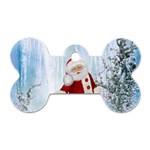 Santa Claus With Funny Penguin Dog Tag Bone (One Side) Front
