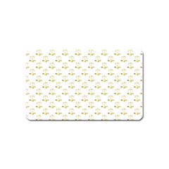 Gold Scales Of Justice On White Repeat Pattern All Over Print Magnet (name Card) by PodArtist