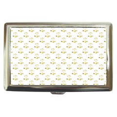 Gold Scales Of Justice On White Repeat Pattern All Over Print Cigarette Money Cases by PodArtist